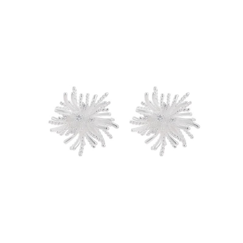 日韩气质雪花耳钉女轻奢气质百搭烟花耳环高级感防过敏蒲公英耳饰