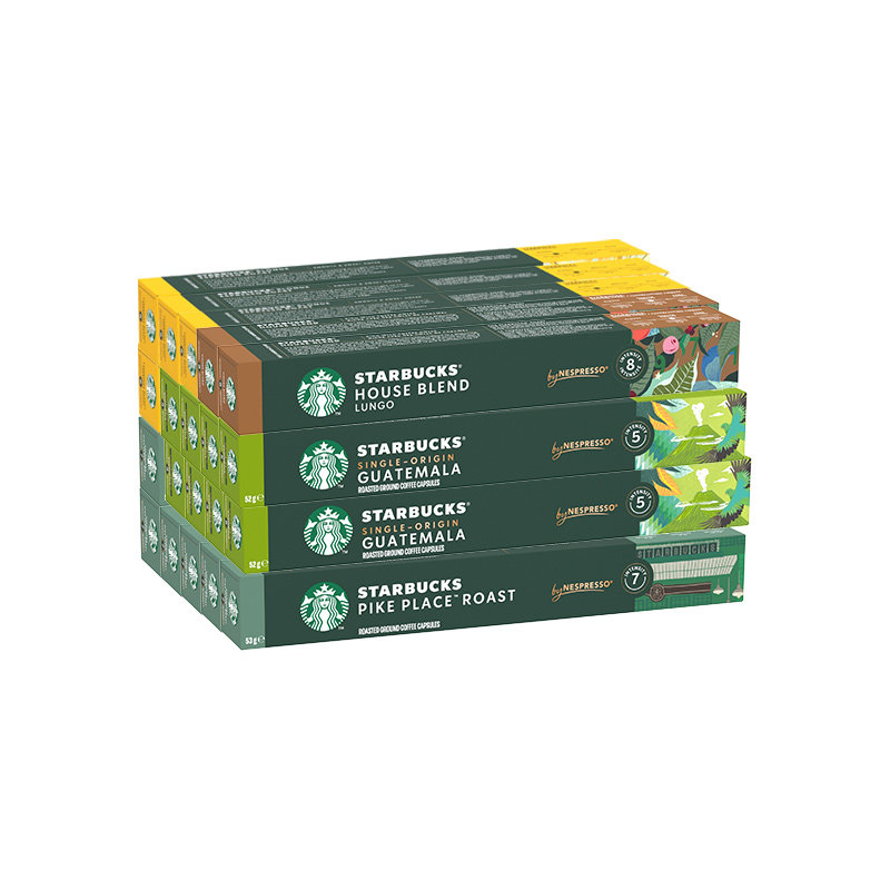 【下拉详情领券】星巴克胶囊咖啡Nespresso胶囊咖啡200粒浓缩咖啡