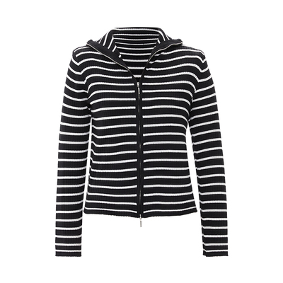 iammix27条纹拉链针织开衫