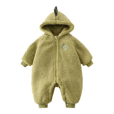 婴儿秋冬季衣服26新款超萌洋气宝宝加厚连体衣冬装小月龄外出爬服