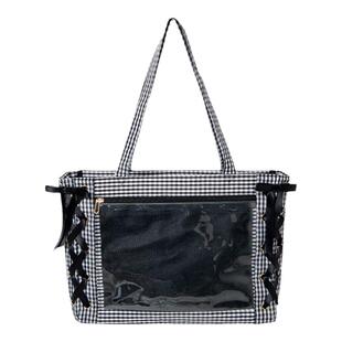 WEGO丝带痛包L号少女手拎休闲大容量二次元吧唧丝皇痛文化谷子