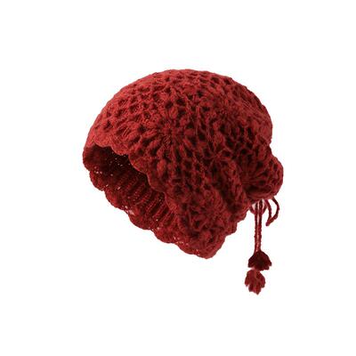 15mins手工钩花针织帽女秋冬季