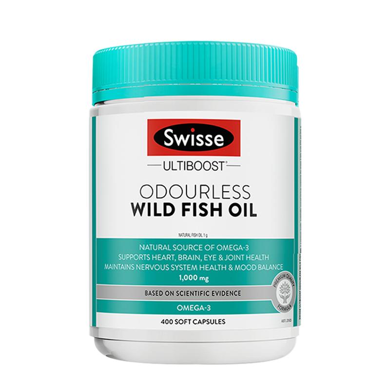 Swisse鱼油omega3DHA全家可用高浓度深海鱼油400粒无腥味1000mg
