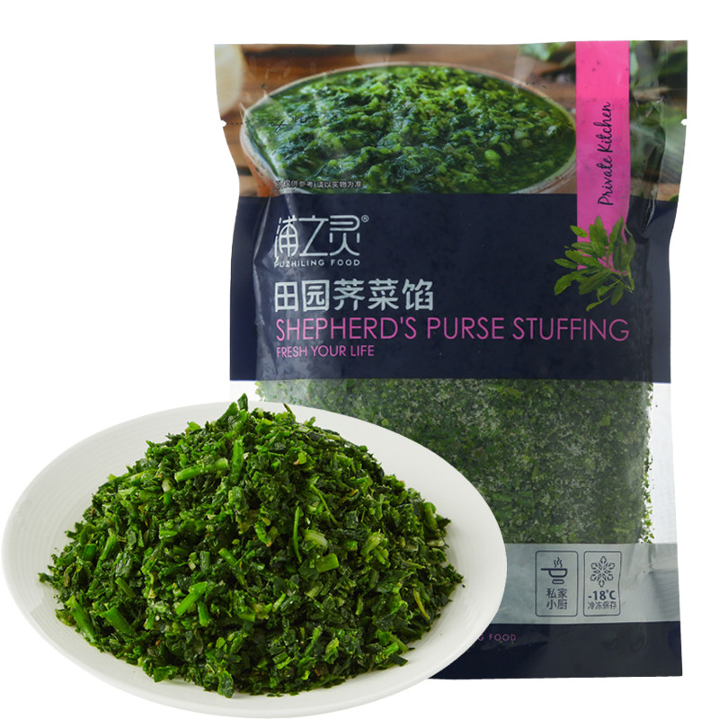 浦之灵350g冷冻荠菜馅去根切碎