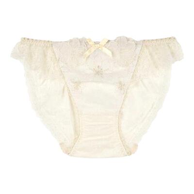 【内裤29秒杀】RisaMagli低腰三角裤女士刺绣内裤牛奶丝舒适968