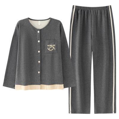 2025年新款加厚德绒保暖睡衣女士秋冬款长袖可外穿休闲家居服套装