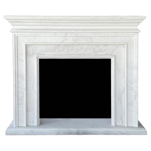 法式大理石壁炉架现代简约天然汉白玉石材装饰石雕定制柜