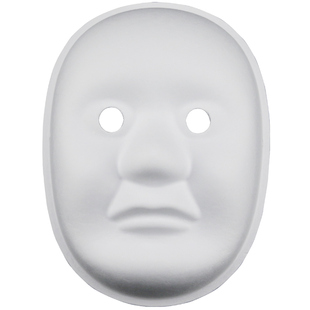 万圣节DIY手工京剧脸谱面具女空白马勺儿童手绘白色绘画纸浆面具