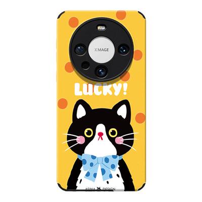 粉色波点猫咪适用华为mate80Promax手机壳硅胶Mate70保护套mt60pro+超薄小众高级感全包防摔40e新款mt50por女