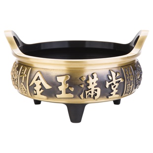 纯铜香炉大号宣德炉金玉满堂家用室内供奉香炉檀香财神炉烛台香炉
