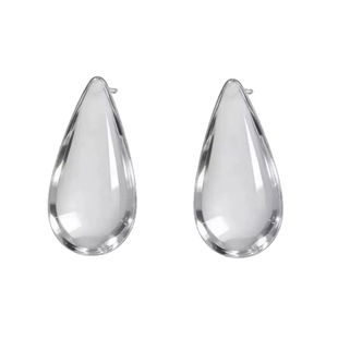 2026年春晚王菲同款耳环透明水滴耳钉轻奢气质夸张树脂耳饰耳坠女