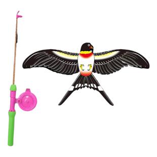儿童鱼竿动态小风筝微风易飞手持2026年新款迷你老鹰燕子小孩专用