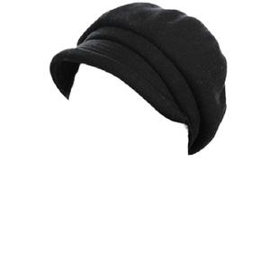 Classy key新加坡设计师联名款显脸小贝雷帽子女秋护耳黑色八角帽