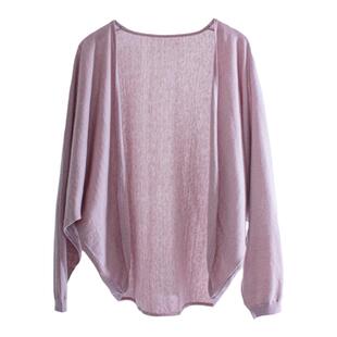 原隐复古ins法式极简百搭优雅针织chic披挂开衫oversize上衣粉女