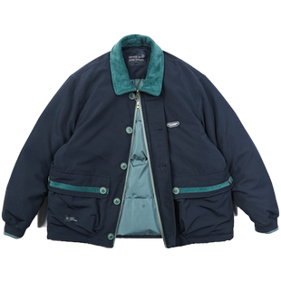 冬季vintage复古翻领宽松工装潮牌男加厚羽绒服飞行夹克情侣外套
