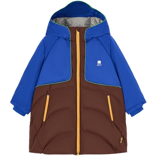 [95白鸭绒]woobaby儿童羽绒服男女25冬季抗菌远红外蓄热加厚长款