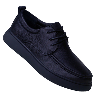 高端鹿皮新款皮鞋系带男新款商务休闲鞋真皮软底爸爸鞋通勤办公