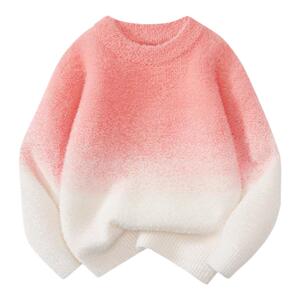 真维斯集团女童毛衣冬季新款水貂绒渐变保暖针织衫儿童洋气打底衫