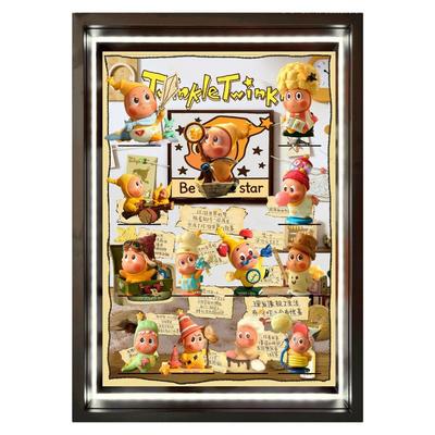 适用泡泡玛特星星人三代123系列展示盒手办盲盒收纳场景灯光展示