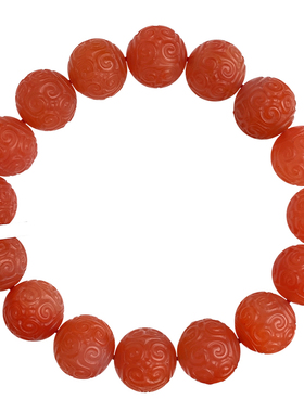 天然南红玛瑙回纹珠手链