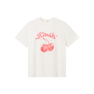 樱桃KIRSH 经典印花短袖2026春夏新款韩版甜美宽松休闲百搭T恤