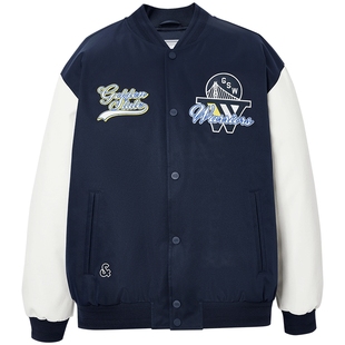 杰克琼斯NBA联名2025年冬季新款男装羽绒服宽松棒球领外套上衣