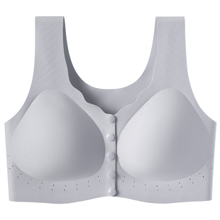 染岸中年妈妈前扣式内衣妇女士老人专用前排扣开扣大码背心文胸罩