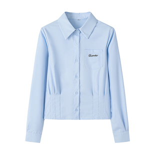 一封信jk收腰衬衫原创长短袖春秋款女内搭学院风刺绣衬衣制服套装