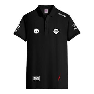 G2战队队服msi联盟S14同款比赛服caps翻领带领polo衫男女短袖t恤