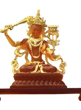 古法琉璃中式摆件文殊菩萨