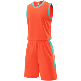 成人儿童篮球服套装球衣夏季背心比赛训练队服定制印字 612橙色