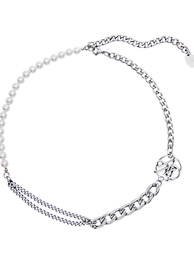 蛇结」小众设计感贝珠拼接锁骨链