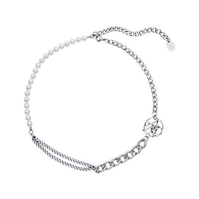 蛇结」小众设计感贝珠拼接锁骨链