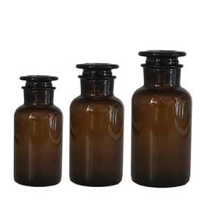 玻璃茶色化学瓶白色广口瓶玻璃瓶磨口瓶药棉瓶酒精瓶磨砂实验室用