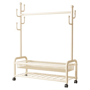 入户门衣架落地卧室挂衣架带轮可移动家用客厅晾衣架简易衣帽架