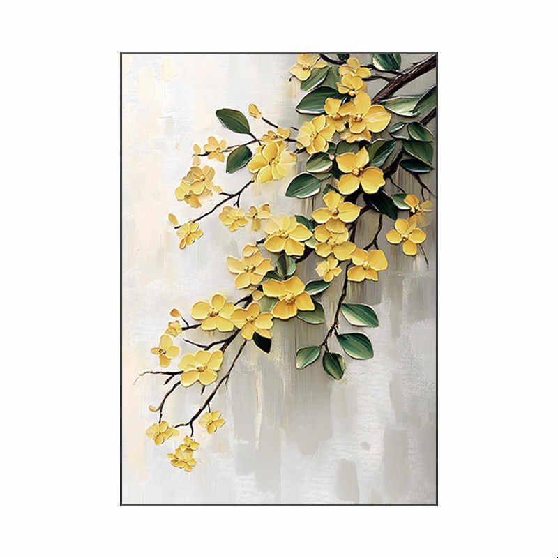 简约杏花抽象肌理玄关客厅挂画