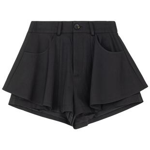 KEIKO 卡通刺绣裤裙半身裙裤裙2026春夏松紧高腰宽松显瘦休闲短裤