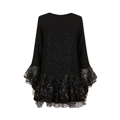 sdeer圆领网纱不规则A字毛呢外套