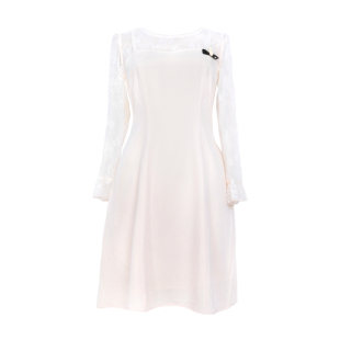 辣妈起义大码女装2026春夏新款胖MM中长蕾丝拼接减龄假两件连衣裙