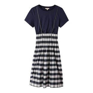 诗篇专选夏收腰假两件减龄学院风格子a字裙连衣裙