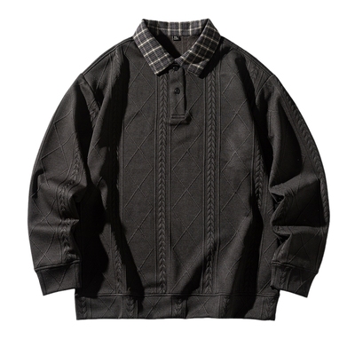 美式肌理感提花面料POLO衫卫衣