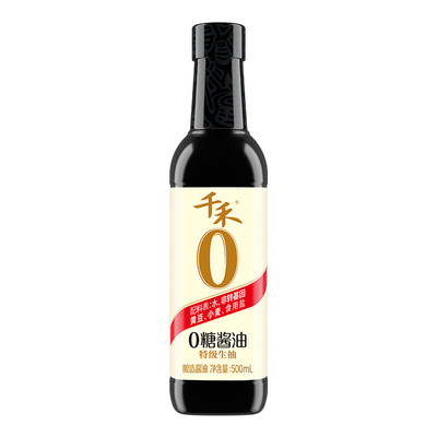 千禾0糖酱油500ml特级生抽