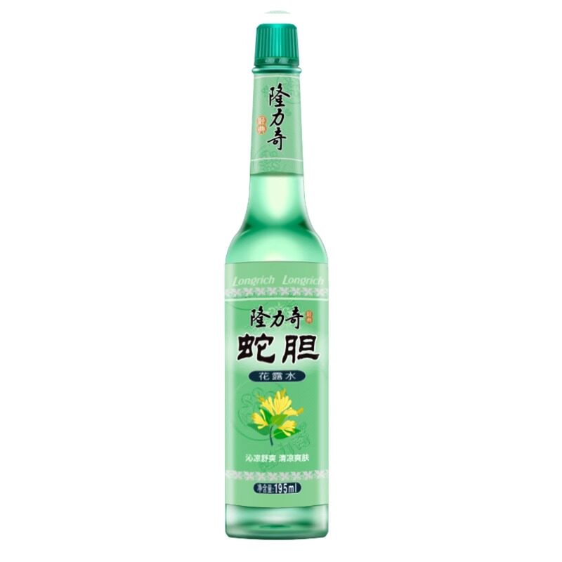 隆力奇蛇胆花露水夏季沁凉舒爽止痒防蚊水老式经典款玻璃瓶195ml
