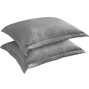 花花公子牛奶绒枕套一对装加厚48X74cm枕芯套冬季可拆单只内胆套