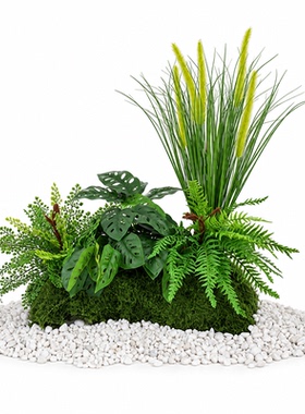 仿真绿植造狗尾草草服装店橱窗造景秋冬摆件场景布置创意风假绿植