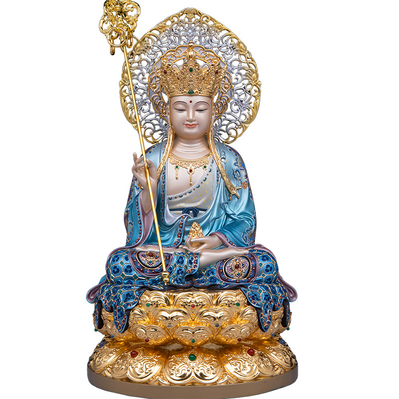 娑婆三圣黄铜佛像桌面供奉摆件