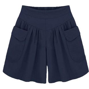 2026夏季新款中年女士短裤大码色外穿松紧宽松欧美时尚加大码裙裤