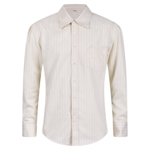 【人字条纹衬衫男】平圆方中商务休闲长尖领免烫长袖衬衣男高级感