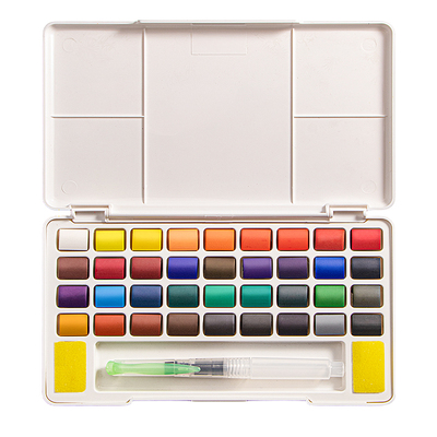 得力固体水彩画颜料套装美术生用