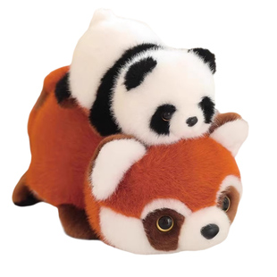大熊猫变小熊猫翻转变身玩偶小浣熊公仔毛绒玩具儿童节文创礼物
